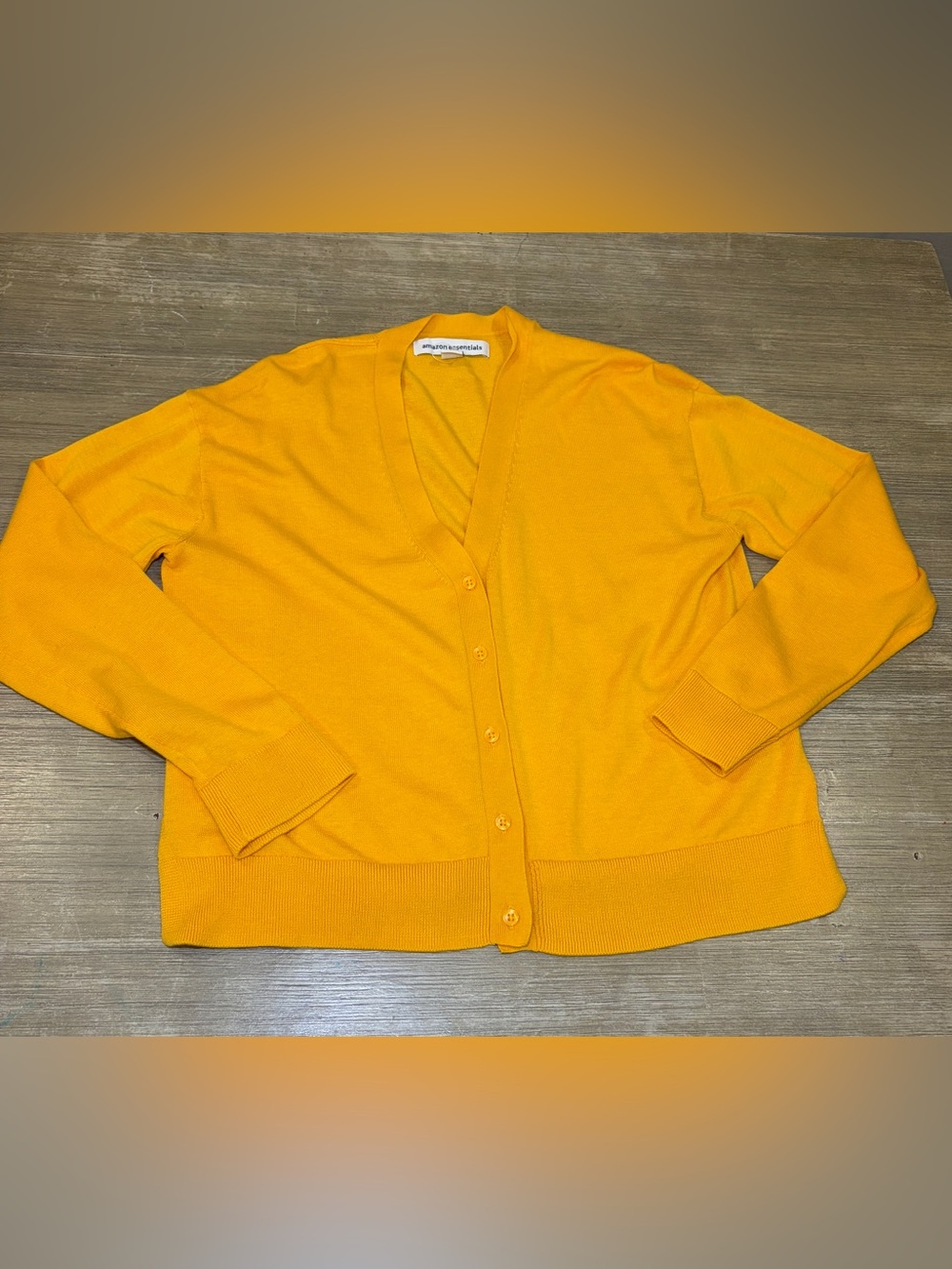 Women's Yellow Button-Front V-Neck Cardigan Sweater